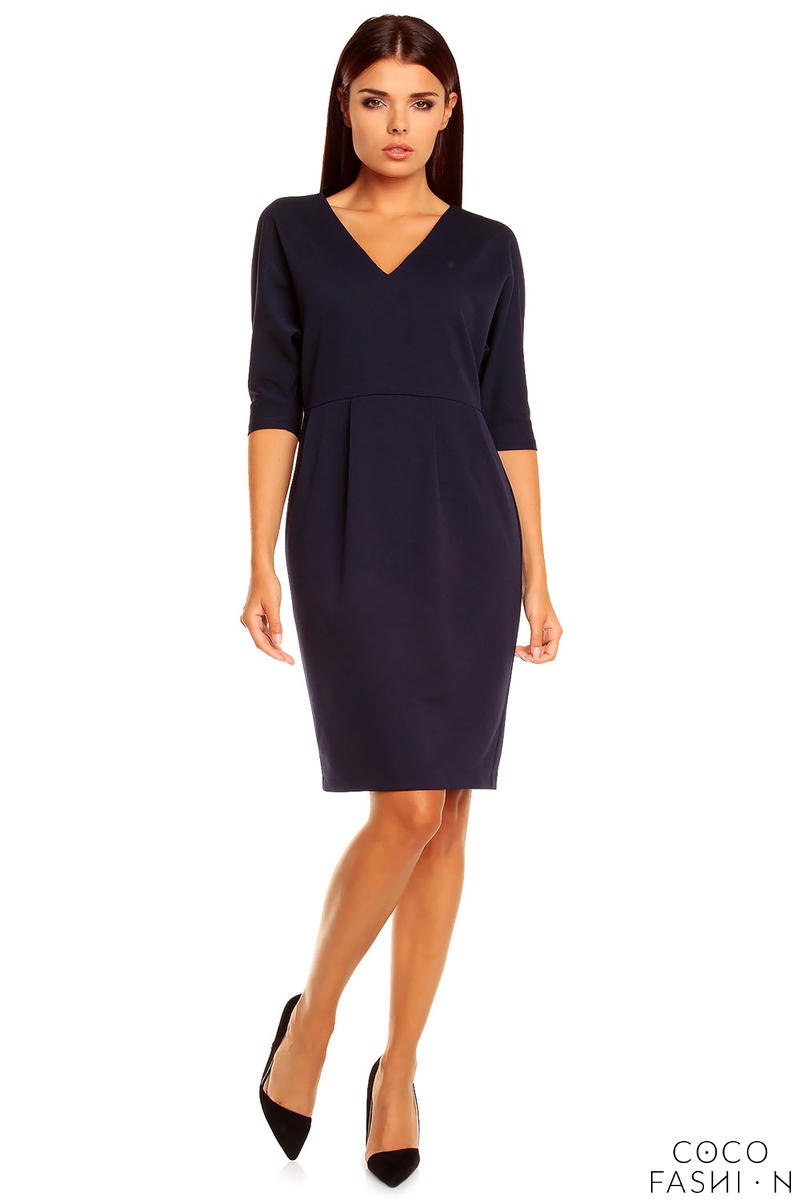 v neck gown with sleeves