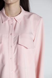 Pink Classic Long Sleeved Shirt with Big Pockets