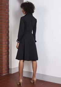 Black Midi Shirtdress With Collar