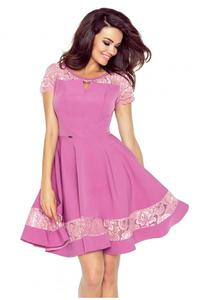 Pink Coctail Dress with Lace