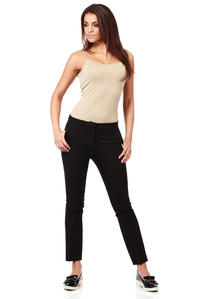 Black Trendy Mode Tapered Style Long Pants