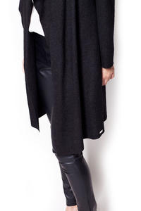 Black Long Waterfall Cardi Sweater Coat