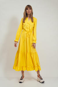 Yellow Maxi Dress With Frills