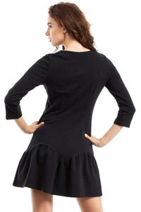 Black Lace-up Neckline Dress 