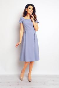 Light Blue Classic Short Sleeves Midi Dress