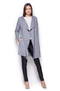 Grey Long Waterfall Cardi Sweater Coat