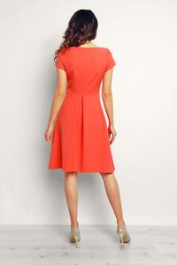 Coral Flared Designe Knee Length Dress