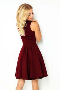 Maroon Elegant Dress Flared on Wide Straps