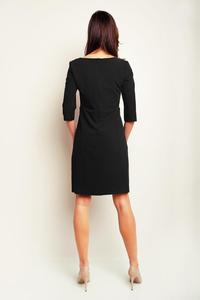 Black Simple Office Style 3/4 Sleeves Dress