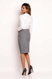 Grey Slim Fit Knee Length Skirt