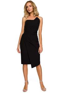 Black Asymmetrical Sleeveless Evening Dress