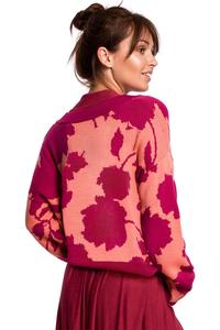 Floral V-neck Sweater - Model 4