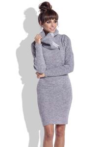 Grey Woolen Dress with Tourtleneck