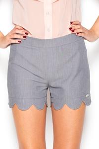 Grey Hight Waist Decorative Cut Out Legs Shorts