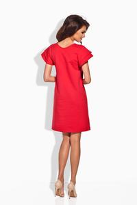 Red Coctail Butterfly Sleeves Dress