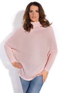 Powder Pink Bat Sleeves Tourtleneck Sweater