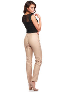 Beige Ultra Sleek Chic Straight Pants