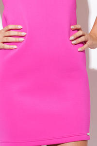 Fuchsia Sleeveless Chic Dress with Back Zipper Fastening