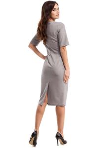 Grey Simple Pencil Style 1/2 Sleeves Dress