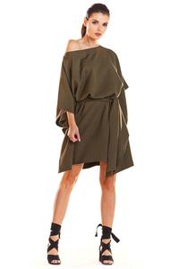 Khaki Kimono Dress with belt