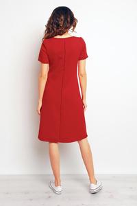 Red Sport Style Dress with Pockets