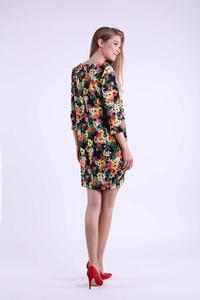 Floral Short Knitted Dress with Pockets