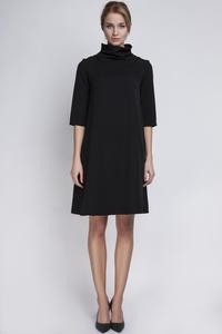 Black Tourtleneck Dress with Double Fold at The Back