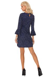 Mini Navy Dress Dotted With Frills