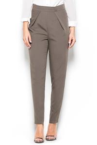 Olive Green Tapered Legs High Rise Pants