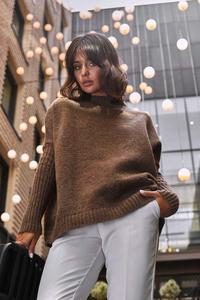 Camel Brown Simple Fall Sweater