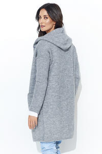 Gray Long Cardigan without Hood