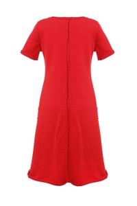 Red Sport Style Dress with Pockets
