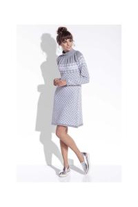 Grey Winter Style Pattern Dress