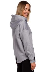 Knitted Sweatshirt Adjustable Hood (Gray)