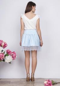 Light Blue Romantic Skirt with Lace