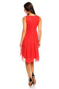 Red Dipped Back Wrap Front Coctail Dress