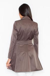 Brown Doublebreasted Elegant Trench Coat