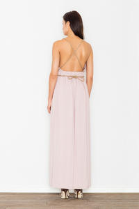 Pink Maxi Long Greek Style Deep Neckline Dress