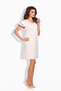 Pink Coctail Butterfly Sleeves Dress
