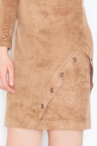 Brown Round Rivets Casual Dress