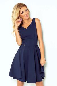 Nevy Blue Elegant Dress Flared on Wide Straps