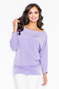 Purple Loose Bat Long Sleeves Blouse