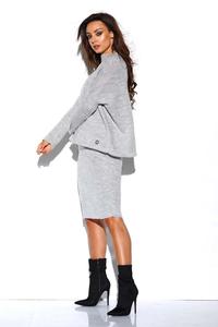 Light Grey Set Sweater+ Skirt
