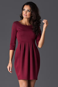 Maroon Hourly Bodice Hippie Pleat Dress