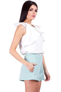 Mint Shorts with Loops and Hip Pockets
