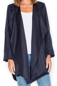 Dark Blue Loose Lapels Light Spring Coat