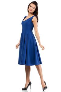 Blue Sleeveless  Elegant Flared Coctail Dress