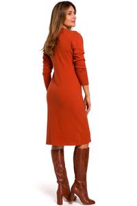 Red Knitted Straight Above Knee Dress