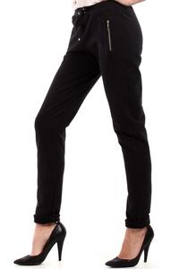 Black Slim Legs Pants with Zippers