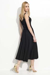 Black Wide Straps Midi Dress